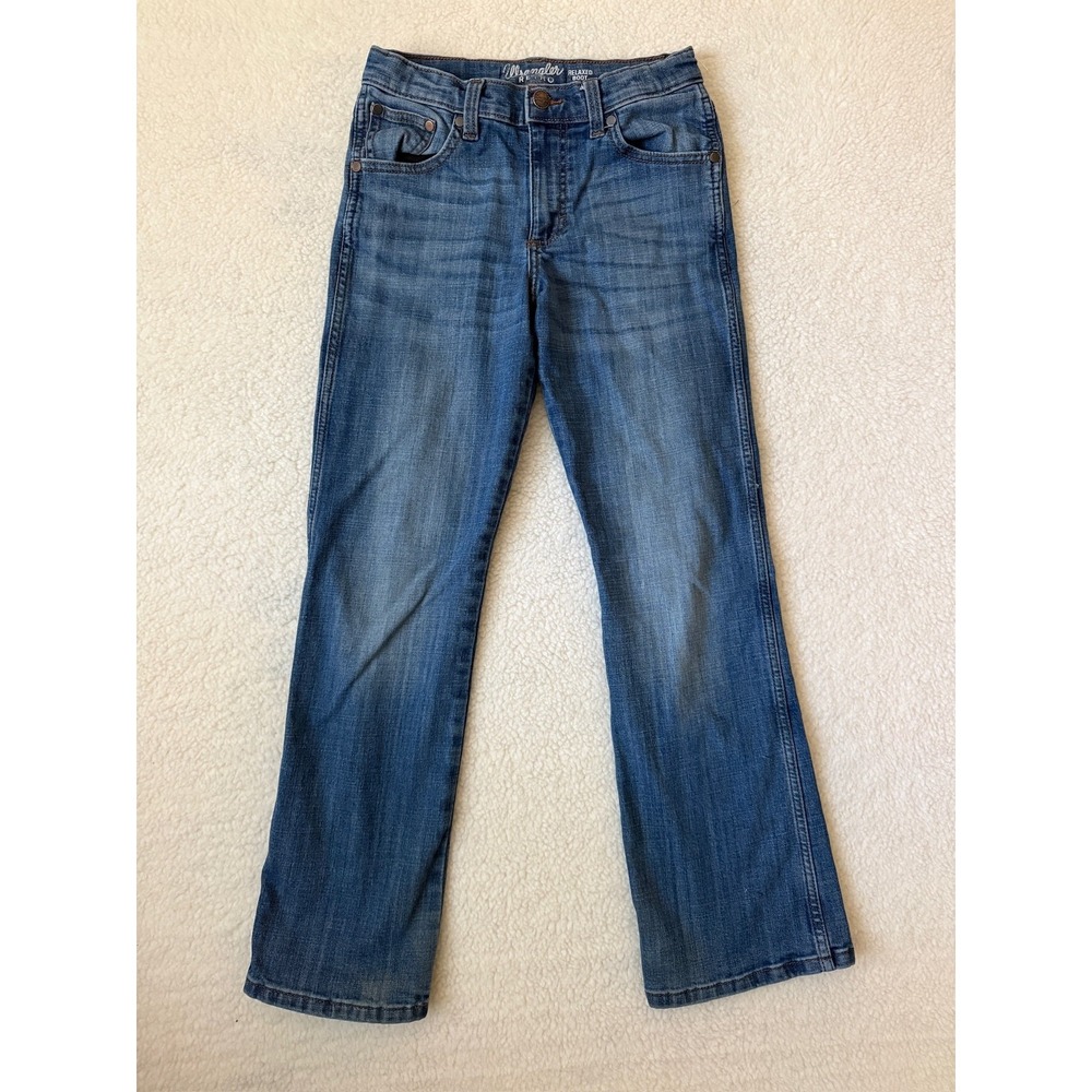 Wrangler Retro Relaxed Boot Jeans Juniors 14 Blue Med Wash Mid Rise Stretch